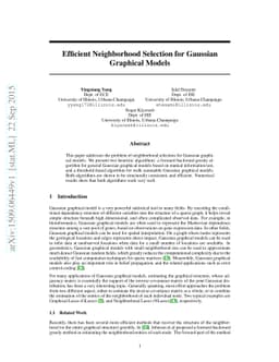 Efficient Neighborhood Selection for Gaussian Graphical Models