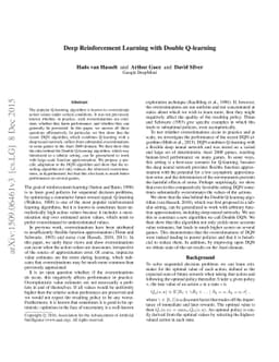 Deep Reinforcement Learning with Double Q-learning