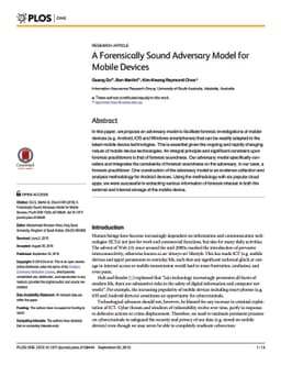 A Forensically Sound Adversary Model for Mobile Devices