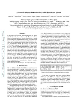 Automatic Dialect Detection in Arabic Broadcast Speech