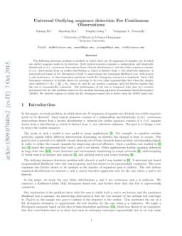 Universal Outlying sequence detection For Continuous Observations