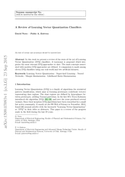 A review of learning vector quantization classifiers