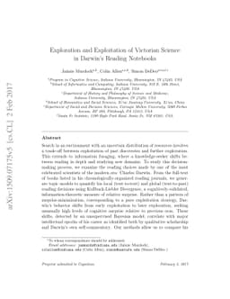Exploration and Exploitation of Victorian Science in Darwin's Reading
  Notebooks