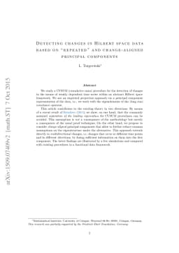 Detecting changes in Hilbert space data based on "repeated" and
  change-aligned principal components