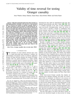 Validity of time reversal for testing Granger causality