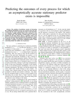 Predicting the outcomes of every process for which an asymptotically
  accurate stationary predictor exists is impossible