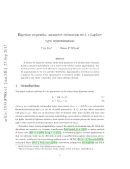 Bayesian sequential parameter estimation with a Laplace type
  approximation