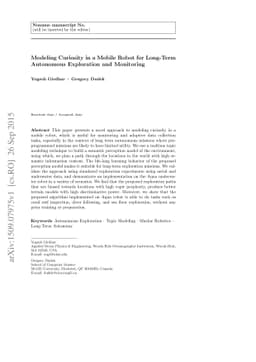 Modeling Curiosity in a Mobile Robot for Long-Term Autonomous
  Exploration and Monitoring