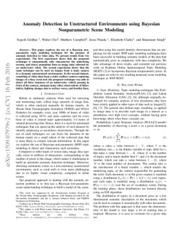 Anomaly Detection in Unstructured Environments using Bayesian
  Nonparametric Scene Modeling