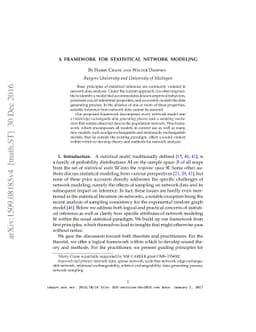 A framework for statistical network modeling