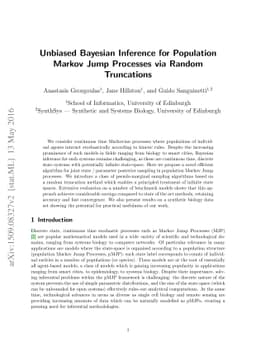 Unbiased Bayesian Inference for Population Markov Jump Processes via
  Random Truncations