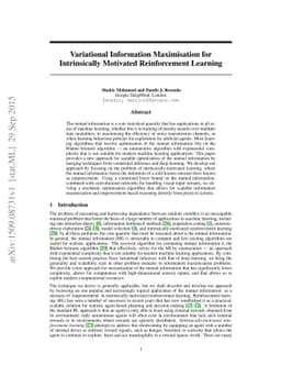 Variational Information Maximisation for Intrinsically Motivated
  Reinforcement Learning
