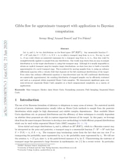 Gibbs flow for approximate transport with applications to Bayesian
  computation