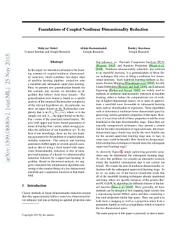 Foundations of Coupled Nonlinear Dimensionality Reduction