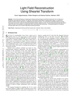 Light Field Reconstruction Using Shearlet Transform
