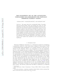 The maximizing set of the asymptotic normalized log-likelihood for
  partially observed Markov chains