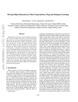 Moving Object Detection in Video Using Saliency Map and Subspace
  Learning