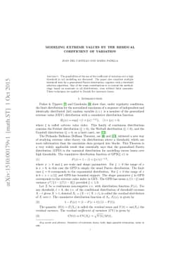 Modeling extreme values by the residual coefficient of variation