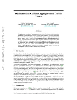 Optimal Binary Classifier Aggregation for General Losses