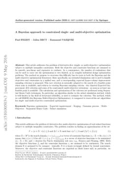 A Bayesian approach to constrained single- and multi-objective
  optimization