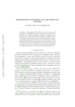 Implementing Efficient All Solutions SAT Solvers