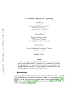 Distributed Multitask Learning