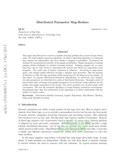 Distributed Parameter Map-Reduce