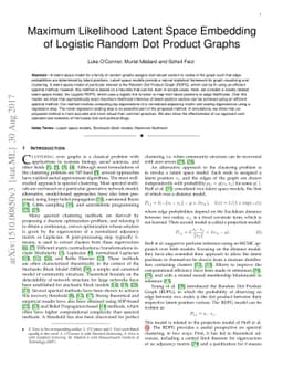Maximum Likelihood Latent Space Embedding of Logistic Random Dot Product
  Graphs