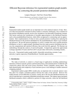 Efficient Bayesian inference for exponential random graph models by
  correcting the pseudo-posterior distribution