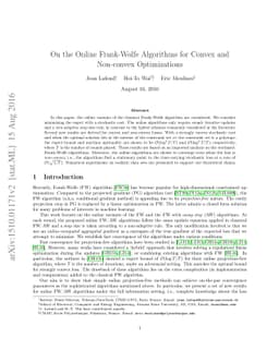 On the Online Frank-Wolfe Algorithms for Convex and Non-convex
  Optimizations