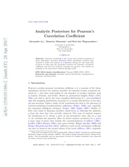Analytic Posteriors for Pearson's Correlation Coefficient