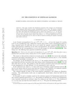 On the Existence of Epipolar Matrices