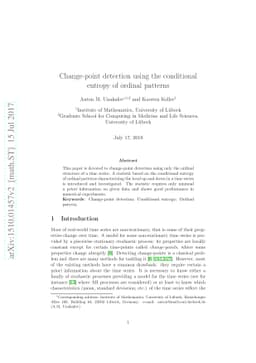 Change-point detection using the conditional entropy of ordinal patterns