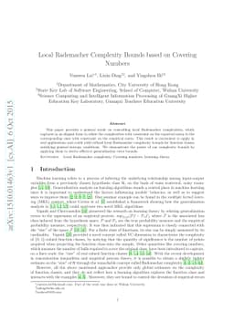 Local Rademacher Complexity Bounds based on Covering Numbers