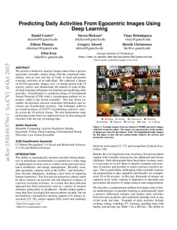 Predicting Daily Activities From Egocentric Images Using Deep Learning