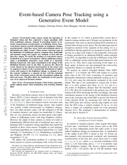 Event-based Camera Pose Tracking using a Generative Event Model