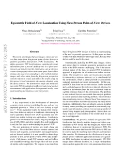 Egocentric Field-of-View Localization Using First-Person Point-of-View
  Devices