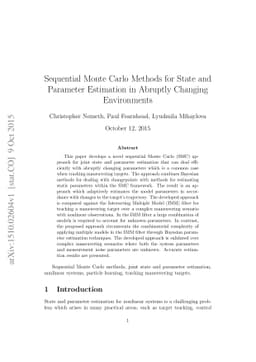Sequential Monte Carlo Methods for State and Parameter Estimation in
  Abruptly Changing Environments