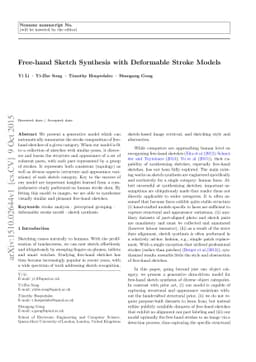 Free-hand Sketch Synthesis with Deformable Stroke Models
