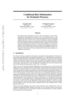 Conditional Risk Minimization for Stochastic Processes