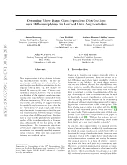 Dreaming More Data: Class-dependent Distributions over Diffeomorphisms
  for Learned Data Augmentation