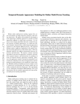 Temporal Dynamic Appearance Modeling for Online Multi-Person Tracking