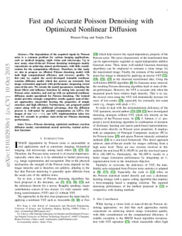 Fast and Accurate Poisson Denoising with Optimized Nonlinear Diffusion