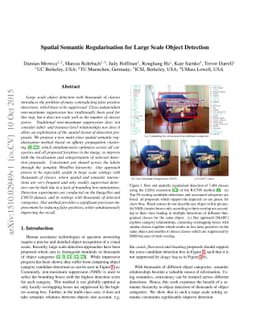 Spatial Semantic Regularisation for Large Scale Object Detection