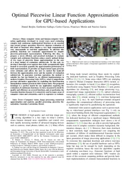 Optimal Piecewise Linear Function Approximation for GPU-based
  Applications