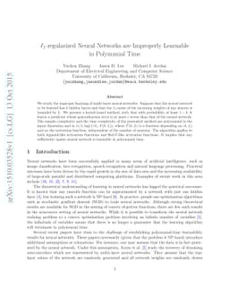 $\ell_1$-regularized Neural Networks are Improperly Learnable in
  Polynomial Time