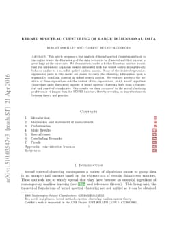 Kernel spectral clustering of large dimensional data