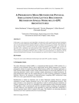 A progressive mesh method for physical simulations using lattice
  Boltzmann method on single-node multi-gpu architectures