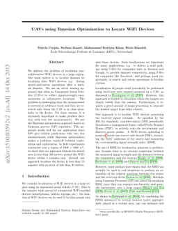 UAVs using Bayesian Optimization to Locate WiFi Devices