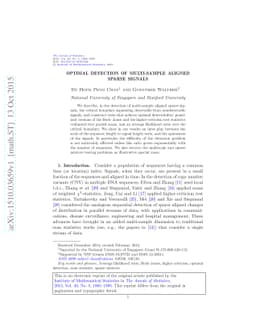 Optimal detection of multi-sample aligned sparse signals